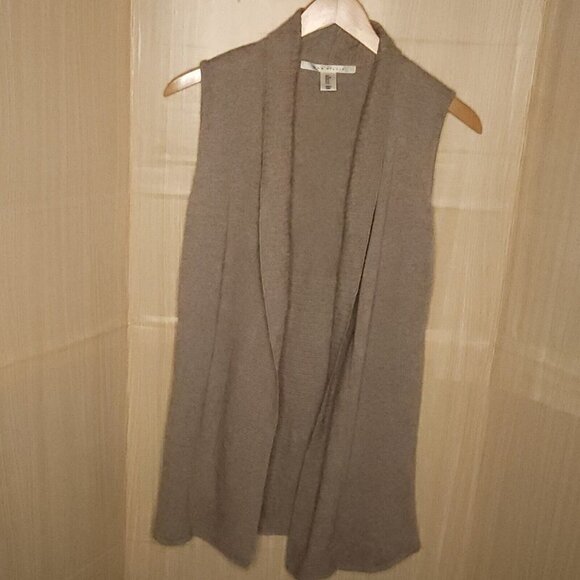 Max Studio Womens Tan Wool Blend Sweater Vest Cardigan Small - Picture 1 of 6